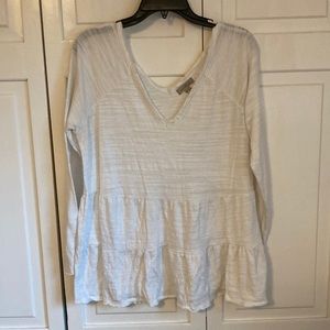 White long sleeve top